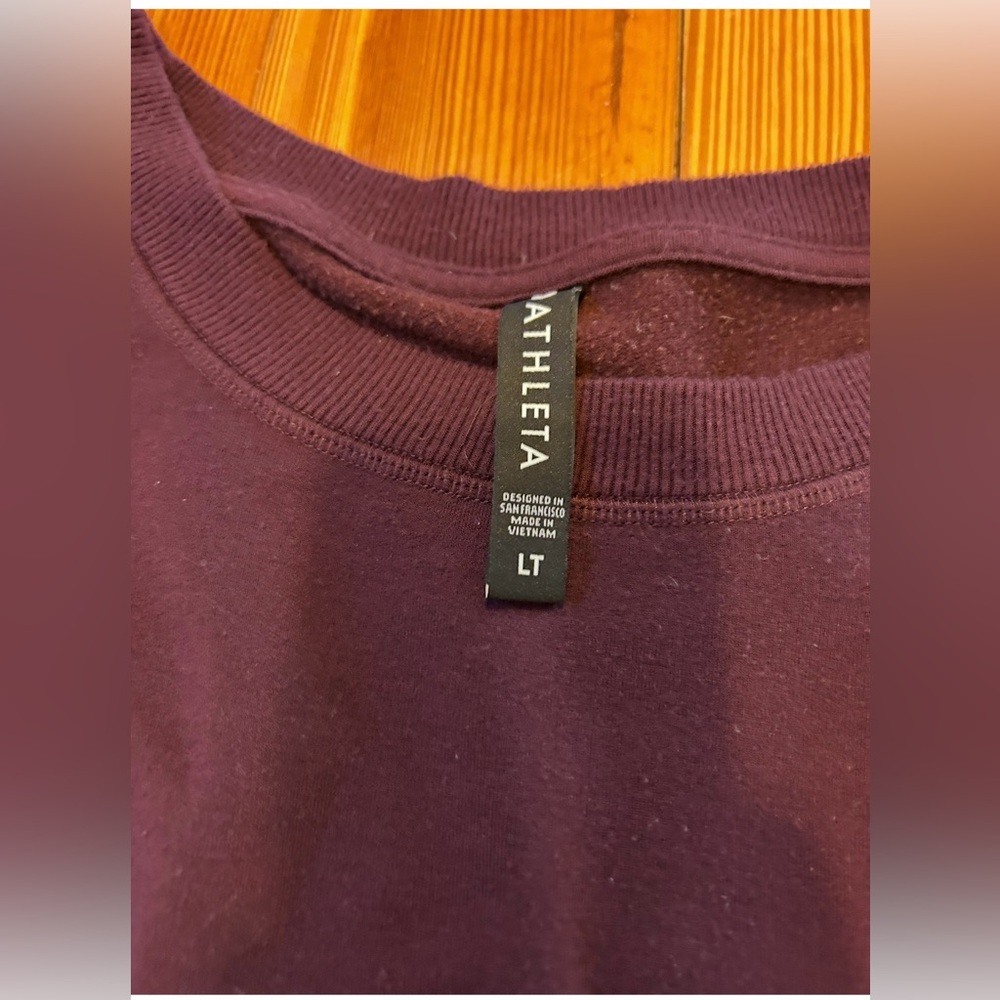 EUC Athleta Deep Purple Coaster Luxe Sweatshirt With Thumb holes,size Large-tall - Picture 8 of 15